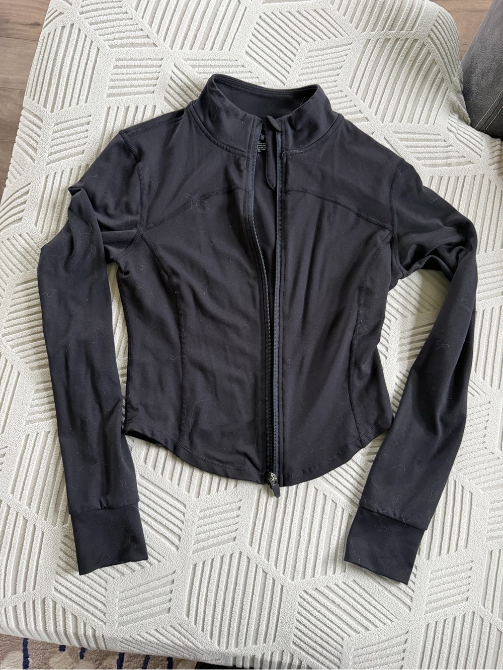 Women’s Black Zip-Front Bomber Jacket